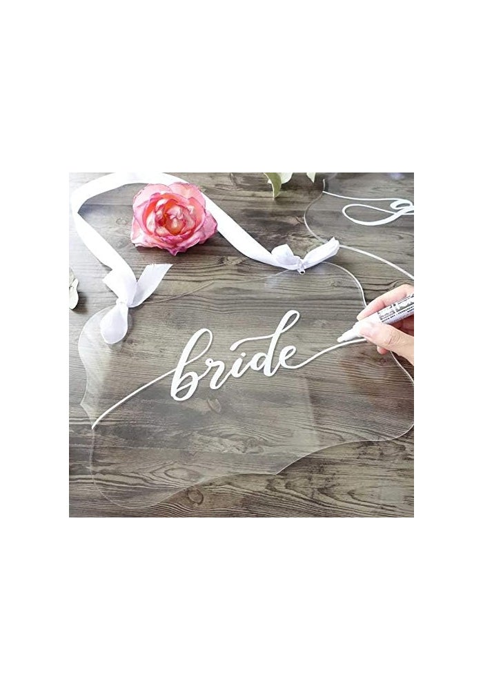 TPGP UNIQOOO Custom DIY Clear Blank Acrylic Hanging Sign Set for Weddings - 8x12 inch, Set of 4 - Image 1